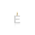 Diamond pendant in gold, letter E