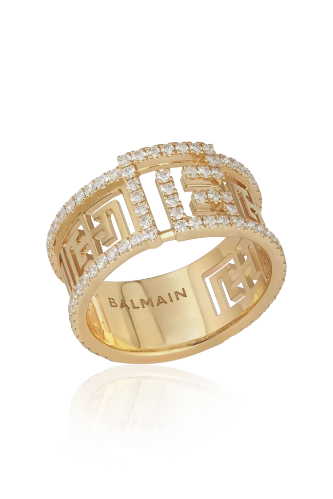 Geltono aukso Balmain žiedas su deimantu