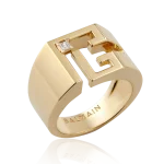 BALMAIN diamond ring in gold Labyrinth