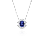 Sapphire and diamond necklace in gold