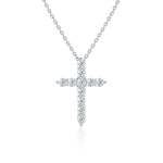 Diamond cross necklace in gold