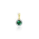 Emerald and diamond pendant in gold