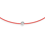 Red string bracelet with 0,10 ct diamond