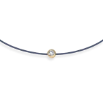 Blue grey string bracelet with 0,11 ct diamond