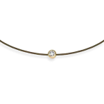 Dark brown string bracelet with 0,11 ct diamond