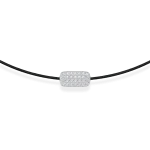 Black string bracelet with 0,13 ct diamonds