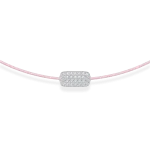 Pink string bracelet with 0,13 ct diamonds