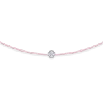 Pink string bracelet with 0,11 ct diamond