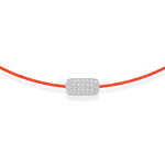 Neon orange string bracelet with 0,13 ct diamond