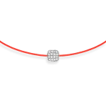 Neon orange string bracelet with 0,07 ct diamond