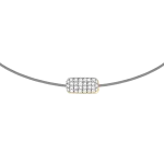Pilko siūlo apyrankė su auksu ir 0,12 ct deimantais