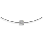 Grey string bracelet with 0,06 ct diamond