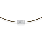 Chaki apyrankė-juostelė su auksu ir 0,12 ct deimantais