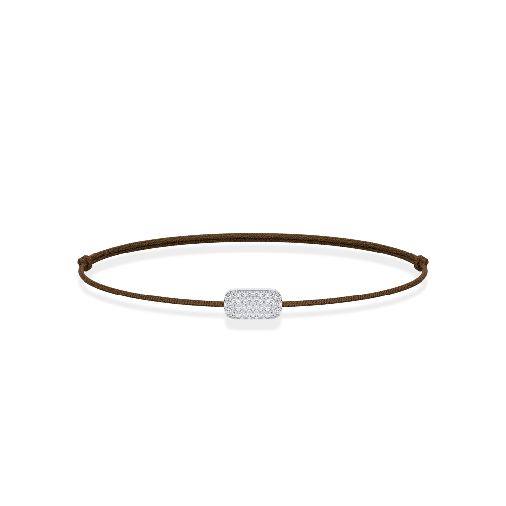 Chaki siūlo apyrankė su balto aukso 0,12 ct deimantais