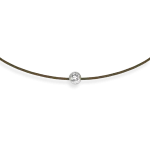 Khaki string bracelet with 0,11 ct diamond