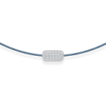 Blue grey string bracelet with 0,12 ct diamond