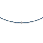 Blue grey string bracelet with 0,03 ct diamond
