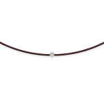 Brown string bracelet with 0,03 ct diamond