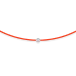 Neon orange string bracelet with 0,06 ct diamond