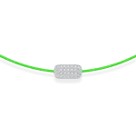 Neon green string bracelet with 0,13 ct diamond