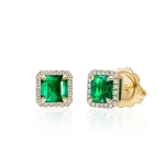Emerald earrings in gold