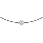 Grey string bracelet with diamond clover