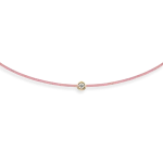 Pink string bracelet with 0,02 ct diamond