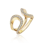 Open-style diamond ring in gold