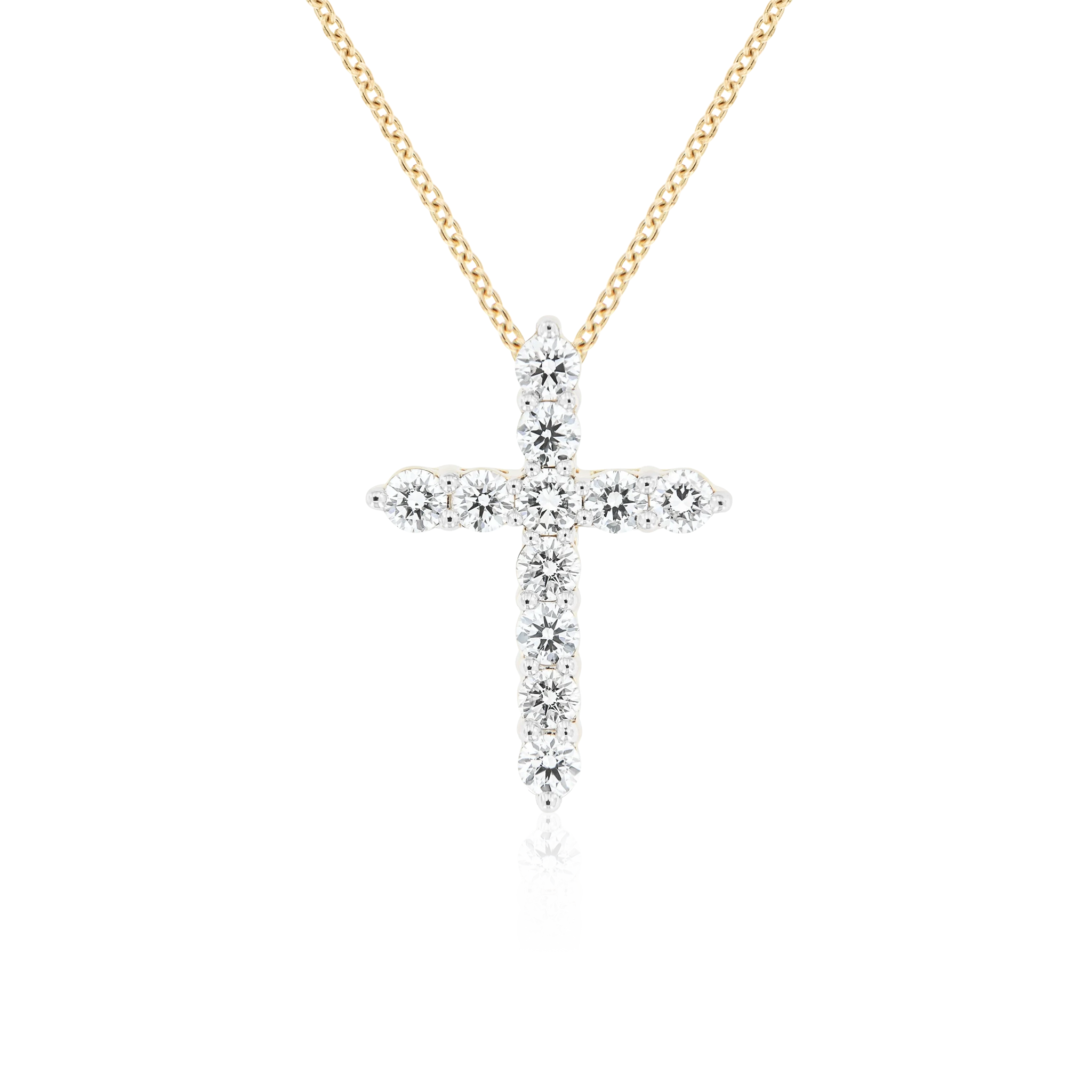 Diamond cross necklace in gold | Factory By Ribas