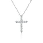 Aukso kryželis su deimantais ir grandinėle (0,66 ct)