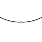 Brown string bracelet with 0,05 ct diamond