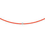 Neon orange string bracelet with 0,02 ct diamond