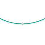 Emerald green string bracelet with 0,05 ct diamond