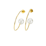 YANA NESPER gold earrings with pearls OPEN MIND (hoop earrings)