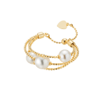 YANA NESPER adjustable size golden ring with pearls CHARMANT