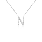 Diamond necklace in gold – letter N