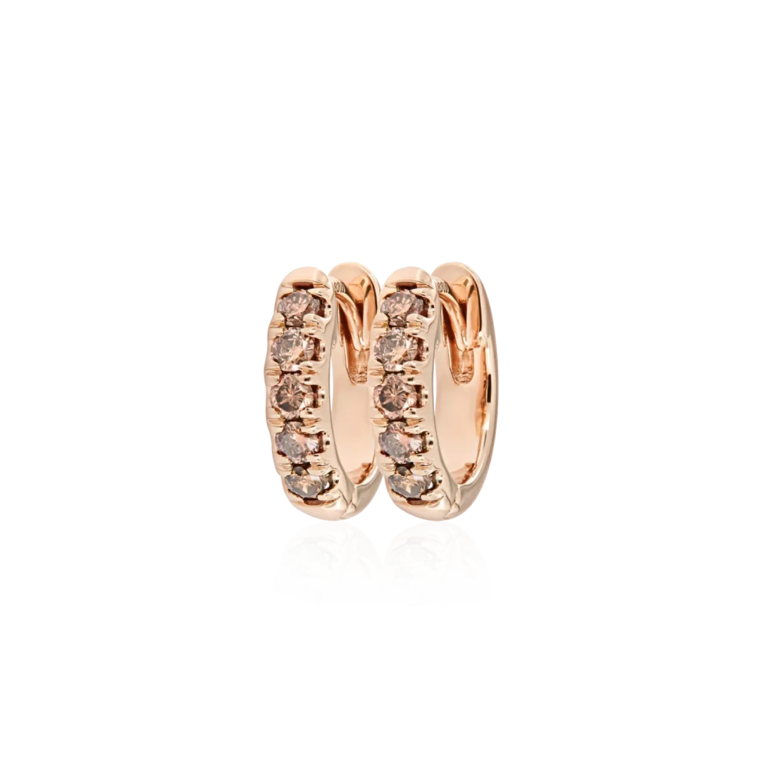 Cognac diamond hoops in gold | Factory By Ribas