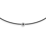 Black string bracelet with black and white diamond