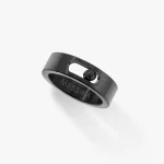 Messika black diamond ring in titanium Move Titanium