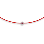 Red string bracelet with ruby and diamond