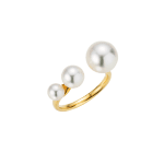 YANA NESPER pearl ring in gold OPEN MIND