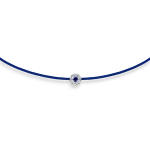 Blue string bracelet with blue sapphire and diamonds