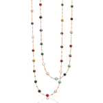 PASQUALE BRUNI gold pendant with agate, carnelian, onyx, chalcedony FIGLIA DEI FIORI SAUTOIR
