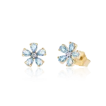 Topaz and diamond studs in gold