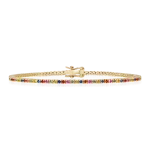 Aukso tennis apyrankė su įvairiaspalviais safyrais (1,76 ct)