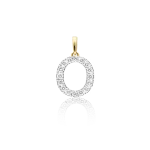 Diamond pendant in gold, letter O