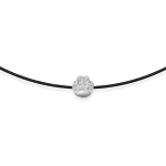 Black string bracelet with diamond paw
