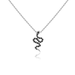 Black diamond necklace in gold – snake
