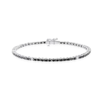 Black and white diamond tennis bracelet in gold (3,17 ct)