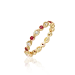 Ruby and diamond ring in gold